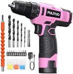 PULITUO 12V Pink Cordless Drill Set