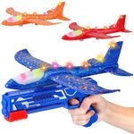 Winstico Boys Toys Age 4 5 6 7 8 9 Year Old Boy Gifts, Airplane Launcher Toy with 3 Pack Foam Glider Planes, Outdoor Garden Toys Birthday Present Gift for Kids Age 3 4 5 6 7 8 9 Year Old Boys