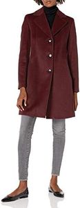 Calvin Klein womens Classic Cashmere Wool Blend Coat, Chianti, 6