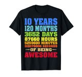 10 Years Old 10th Birthday Vintage Retro T-Shirt 120 Months T-Shirt