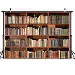 LYWYGG 7X5FT Bookshelf Backdrop Vintage Bookcase Magic Books Grunge Ancient Library Vinyl Photography Background Photo Studio Props CA-CP-49