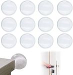 DaKuan 12 PCS Door Knob Wall Shield, Transparent Round Soft Rubber Wall Protector with Self Adhesive Door Stoppers 1.57 Inch