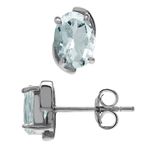 Silvershake 1.78ct. 7x5mm Genuine Oval Shape London Blue Topaz 925 Sterling Silver Stud Earrings