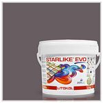 The Tile Doctor Starlike EVO - Litokol Epoxy Grout for Tile, Ideal for Home Office Decor & Bathroom Tile, Glitter Paint Room Decoration - 140 Nero Grafite Classic Collection 2.5 kg - 5.5 lbs