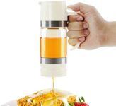 Aelga Glass Honey Dispenser Pot, No Drip 9 OZ Honey Jar with Handle, Syrup Dispenser for Coffee or Tea, Ideal for Honey and Syrup, White