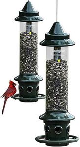 Brome,Squirrel Buster Plus 6"x6"x28" (w/hanger) Wild Bird Feeder with Cardinal Ring and 6 Feeding Ports, 5.1lb Seed Capacity, 2 Pack