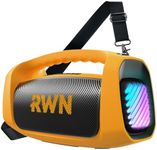 RWN Outdoor Bluetooth Speaker: 160W Loud Sound, IP67 Waterproof with 24H Playtime, Fast Charge, Bass, TWS, Portable Wireless Speakers with Light Show for House, Party, Projector, Beach (Yellow+Black)