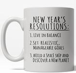 New Years Resolution Build A Spaceship Mug Funny Astronaut Coffee Cup - 11oz