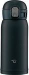 Zojirushi SM-WA36-BA Zojirushi Water Bottle, One-Touch Stainless Steel Mug, Seamless 0.36L Black