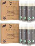 USDA Organic Peppermint Lip Balm - USA Made with Natural Ingredients, 4 Pack Chapstick for Dry Lips, Stocking Stuffers for Adults, Womens Stocking Stuffers, Small Gifts for Men & Women