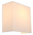 HARPER LIVING Wall Light, E27/ES Wall Wash Lamp with Switch, Indoor Wall Sconce with White Square Fabric Lampshade Fitting, Wall Lighting for Bedroom, Living Room, Hallway, Hotel