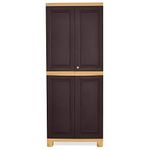 Nilkamal Freedom Big 1 (FB 1) Plastic Storage Cabinet | Space Organizer | Shelves | 2 Doors Cupboard | Living Room | Kids | Multipurpose for Home Kitchen & Office (Large, Brown & Biscuit)