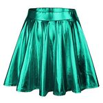 Womens Mini Skirt Pleated Flared Skater Skirt Athletic Tennis Skirt Sport Skirt, Bright Green, Large