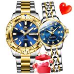 OLEVS Couple Watch Valentines Matching Watches His and Her Couple Set Wrist Watch Men and Women Lovers Wedding Romantic Gifts Set of 2