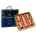 Divine copper King Premium Copper Water Bottle, 99% Pure Copper, Antibacterial, Handcrafted, Best for Gifts, Easy to Clean, Leak-Proof (Gift Pack, King Natural Color With 4 Glass)