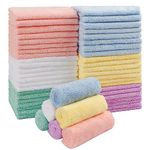 HOMEXCEL Baby Washcloths 50 Pack,Microfiber Coral Fleece Baby Bath Face Towel 7x9 Inch Extra Absorbent and Soft Burp Cloth and Wash Cloths for Newborn,Infants and Toddlers,Gentle On Sensitive Skin