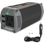 Energizer 150 Watt Power Inverter Pure Sine Wave Car Inverter, 12V to 110V Dual Mode Car Converter, DC to AC Converter with Car Cigarette Lighter Plug, 110 Volts AC Outlet and 2 USB Ports