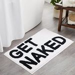 Zeeinx Get Naked Bath Mat Cute Bathroom Rugs Non Slip Microfiber Bath Rugs Funny Bathroom Decor for Apartment White Black Bath mat for Tub and Shower,Machine Washable,20”x32”