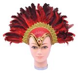 Red Feather Helmet with Jewel & Plume