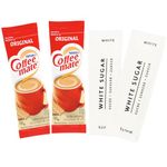 Coffee Creamer and Sugar Single Serv Packets Bundle - 100 White Sugar packets & 100 Coffee M a t e Original Coffee Enhancer - Creamer- Individual Packets - 200 Packets Total - Original PaLiSoL CREATiONS Art Coaster Included