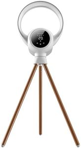 U ULTTY Bladeless Fan with Ambient Light, Quiet Tripod Standing Fan, Smart Home Compatible with TUYA/Siri/Alexa/Google Home, 90° Tilt, 9 Speed, Timer,Ideal for Living Room, Bedroom