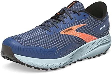 BROOKS Men's Divide 4 Sneaker, Blue/Navy/Firecracker, 11 UK