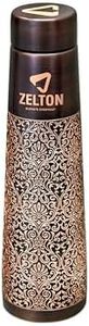 ZELTON Handmade Pure Copper Water Bottle Antique Design Leak Proof – Enhance Wellness with Every Sip