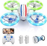 DEERC D23 Mini Drone for Kids Beginners with Green Blue LED Lights, 720P HD FPV WiFi Camera RC Quadcopter with Altitude Hold, 360°Flips, One Key Start, Headless Mode and 3 Speeds, 2 Batteries, Toys Gifts for Boys Girls