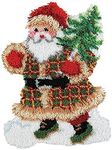 LUBOT Happy Christmas Santa Latch Hook Kits Rug Making Kits DIY for Kids/Adults with Printed Canvas Pattern 20"*15"