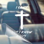 I Can't, But I Know A Guy - Christian Jesus Cross Car Vinyl Decal Bumper Sticker for Car, Wall, Window, Vehicle, Weather Resistant, Viral (2) Pack