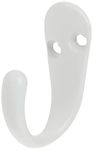 Liberty Hardware B59103Z-W-C Single Prong Robe Hook, White