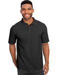 Hanes Men's Short Sleeve X-Temp W/FreshIQ Polo, Black, 3X-Large