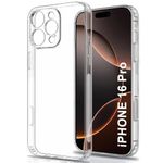 TheGiftKart Best Camera Protection Back Cover Case for iPhone 16 Pro | Ultra Clear Soft Case | Inbuilt Dust Plugs & Anti-Slip Grip | Slim & Protective Back Case Cover for iPhone 16 Pro (Transparent)