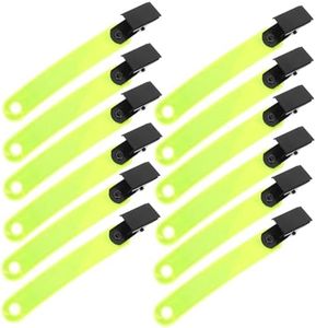 GOOHOCHY 12pcs Fluorescent Label Holder Glow Clips Trail Marking Tape Camping Gear and Accessories Hanging Trail Marker Reflective Tree Markers Reflective Nails On Foot PVC, U5511H01S5