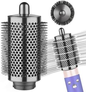 YTCHYYSK Large Round Volumizing Brush (Metal Gray) Compatible with Dyson Airwrap, Fluff up and Volumize for Styling, Hair Brush Attachment for Salon-Quality Results, 1 Count, Curly Hair, Unisex