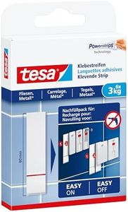 tesa 77761-00000-00 Adhesive Strips, Blanco, 3 kg, Set de 6 Piezas