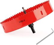 JAPCHET 180mm Bi-Metal Hole Saw, Hole Saw Cutter with Corn Hole Drilling Cutter, 7 inch Hole Cutter Drill Bit for Cutting Wood, Soft Metal Sheet, Plastic, Fiberboard