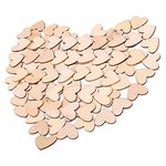 Unfinished Wooden Heart, 100 PCS Blank Wooden Love Heart Shape Slices for Diy Crafts, Scrapbooking (0.78 Inch)