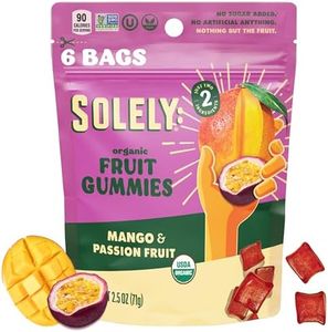 SOLELY - Organic Mango & Passion Fruit Whole Fruit Gummies (2.5 oz Large Pouches, Pack of 6) - Real Fresh Fruit, Healthy Snacks for Adults & Kids - Non GMO, Vegan Snacks, Shelf Stable - 6 Bags (15 oz)
