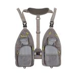 Allen Company Ultra-Light Gallatin Strap Pack Fishing Vest, Fits up to 4 Tackle/Fly Boxes, 14 Accessory Pockets, Gray/Lime,One Size,63706347