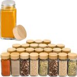 WHISKET-100 Ml Glass Spice Jars With Bamboo Lids Airtight Spice Jars, Seasoning Containers Set, Spice Containers With Shaker Lids, Masala Spice Seasoning Bottles (Pack Of 6)