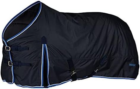 HORZE Glasgow Heavy Weight Waterproof Winter Turnout Horse Blanket (350g Fill) - Dark Blue - 72 in