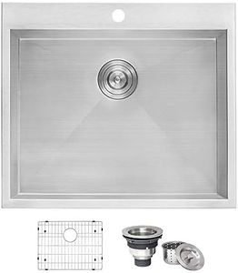 Ruvati Topmount Laundry 22" x 22" x 12" Deep Utility Sink 16 Gauge Stainless Steel - RVU6022