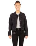 Suko Jeans Women's Trucker Jacket Stretch Denim S96380ST Black Small