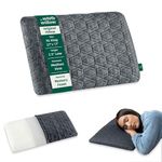 The White Willow Thin for Sleeping – Slim Memory Foam Support – Slim Cushion for Neck & Shoulder Pain – Flat Orthopedic Cervical Neck Support – Medium Firm – XL King Size – 2.5" H – Grey