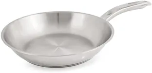 Berghoff Belly Shape 18/10 Stainless Steel 9.5" Fry Pan, Fast, Evenly Heat, Induction Cooktop Ready