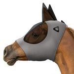 SmithBuilt Horse Fly Mask (Gray, Horse) - Mesh Eyes and Ears, Breathable Fabric, UV Protection