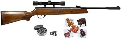 Wearable4U Hatsan Mod 95 Spring Combo .177 Cal Break Barrel AirRifle 177 Cal 500ct Pellets and 100x Paper Targets Bundle