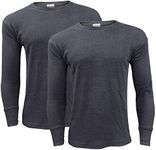 Gaffer 2 Pack Mens Thermal Top Long Sleeve T Shirt Warm Underwear Baselayer Thermals Winter Ski Wear CHC XL