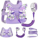 3 in 1 Anti Lost Wrist Link Safety Harness, Toddler Harness Leash for Kids, Butterfly Harnesses Adjustable Walking Strap, 360° Rotation Baby Safety Harness with Lock, for Child Girls Travel